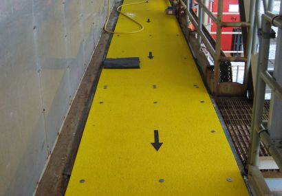Walkway cover on ship deck