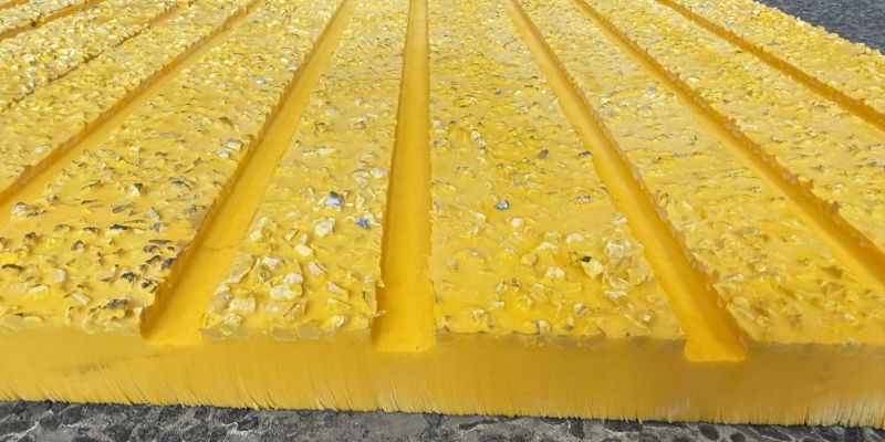 Rig floor safety mats providing anti-slip protection on offshore drilling rigs